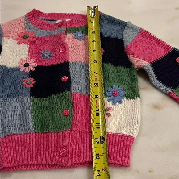 NWT Hartstrings Multicolor Floral Patchwork Cardigan Sweater 2T - Picture 6 of 8